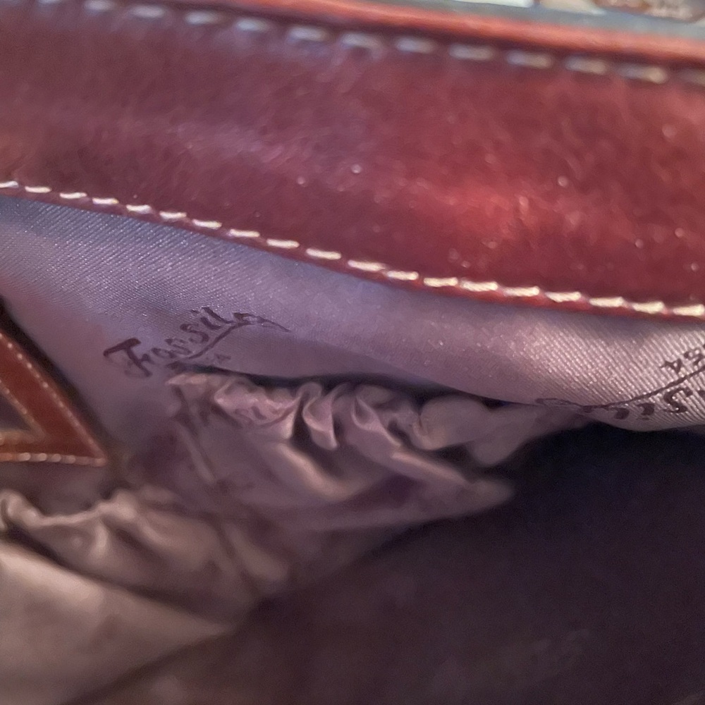 Fossil chocolate brown leather tote - Picture 13 of 16